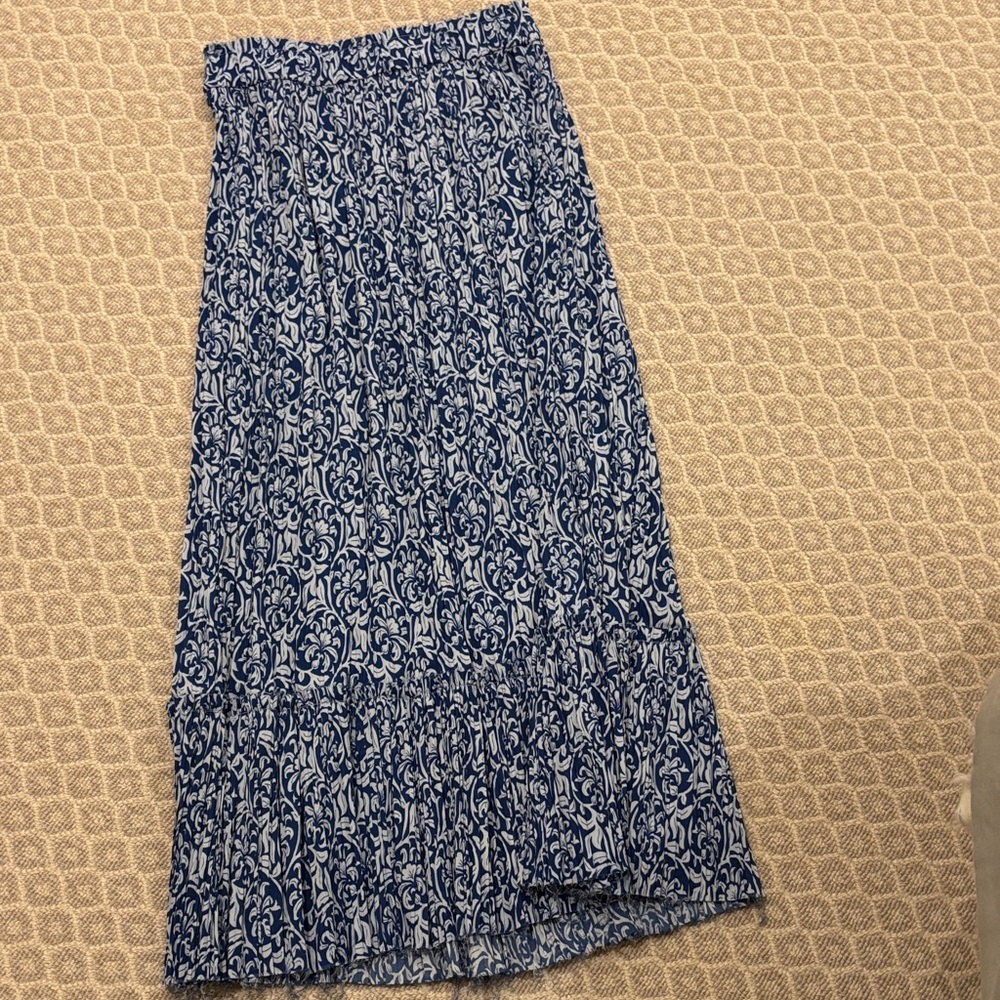 Zara Blue and White Maxi Skirt